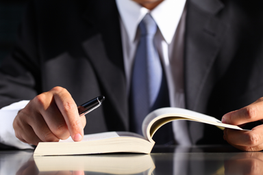 A business law attorney planning for court